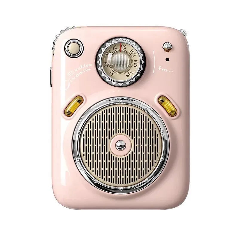 Compact green smart Bluetooth speaker with FM radio function showing front speaker grill and control buttons