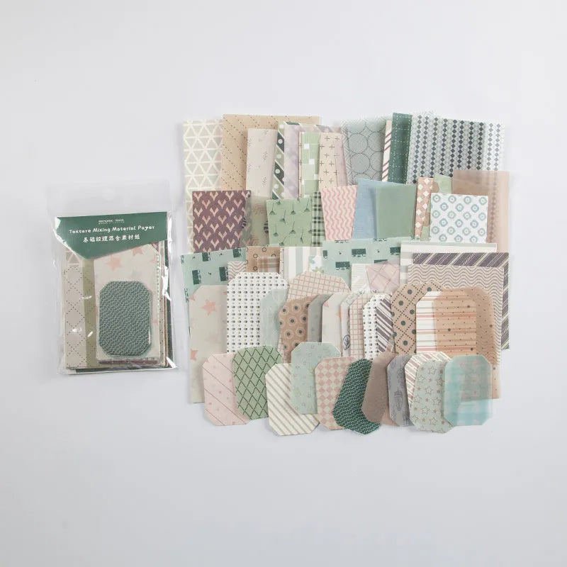Set of 60 DIY base collage decoration sticker sheets in four styles for hand account books and journals.
