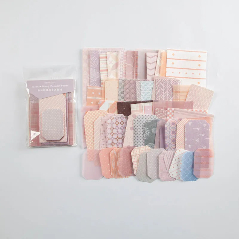 Set of 60 DIY base collage decoration sticker sheets in four styles for hand account books and journals.