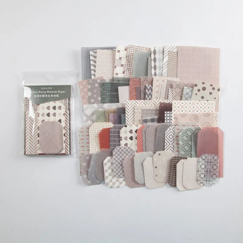 Set of 60 DIY base collage decoration sticker sheets in four styles for hand account books and journals.