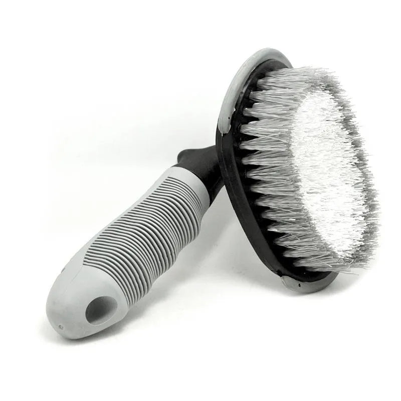Set of car wash tyre brushes including T brush straight brush and tapered brush with soft handle and wheel bone wire bristles 25cm length
