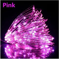 1M copper wire LED string light with 100 beads, battery or USB power, in Multicolor, Pink, Purple, Warm White or White