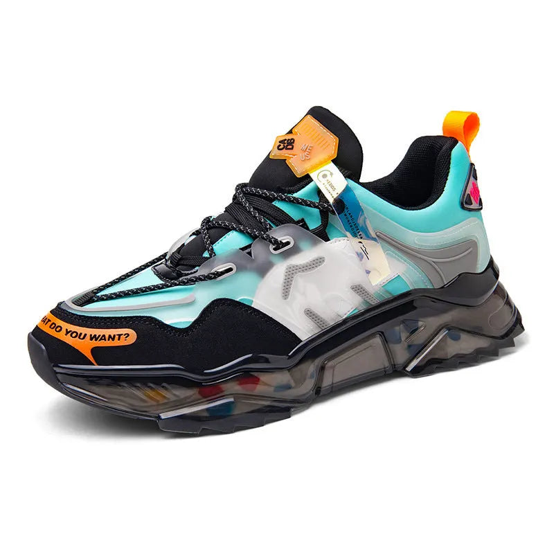 Men's daddy shoes with microfiber upper and popcorn sole, available in grey and moonlight colours