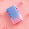 Jelly USB rechargeable hanging neck fan in mint peach colour with webbing strap