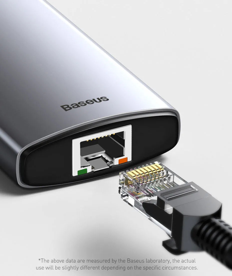 Baseus Space Grey USB C Hub with HDMI port and USB 3.0 connectors for MacBook laptop expansion