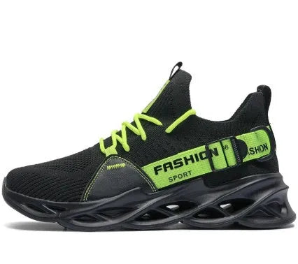Women's platform sneakers with flyknit upper, rubber sole, lace-up, low heel, sizes 36-46, colour matching design.