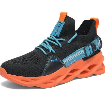 Women's platform sneakers with flyknit upper, rubber sole, lace-up, low heel, sizes 36-46, colour matching design.
