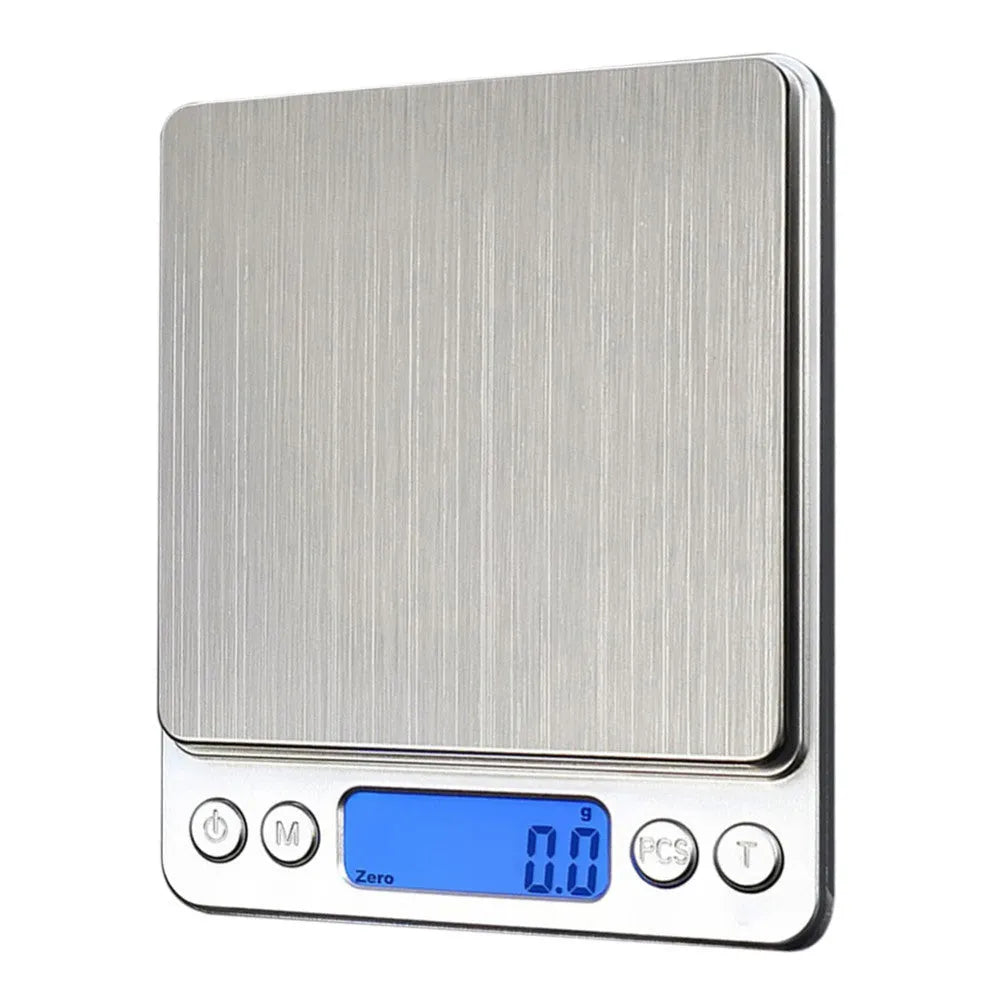 Household food portable mini pocket scale 1kg 0.1g with stainless steel pan and LED blue backlit display