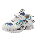 Boys sports sneaker with Velcro strap in beige blue, white red, and bright red colour options