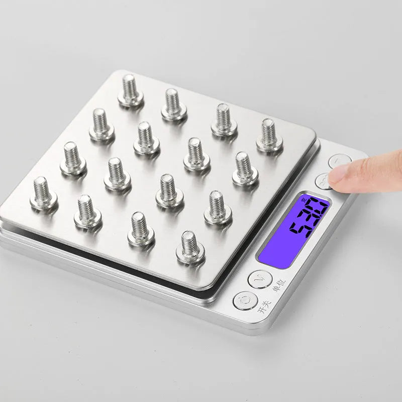 Household food portable mini pocket scale 1kg 0.1g with stainless steel pan and LED blue backlit display