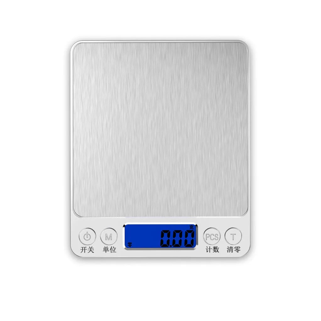 Household food portable mini pocket scale 1kg 0.1g with stainless steel pan and LED blue backlit display