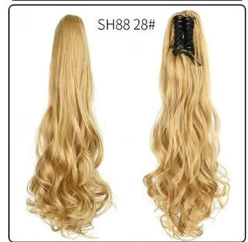 Fluffy natural lifelike claw clip ponytail in high temperature wire 56cm long for ladies star fashion style
