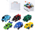 Creative Jumping Warrior deformation battle toy car with bounce transformation robot and two protagonist figures in ABS plastic