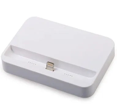 Portable 8 pin charging base dock for iPhone and iPod Touch, black or white, compact desk cradle