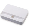 Portable 8 pin charging base dock for iPhone and iPod Touch, black or white, compact desk cradle