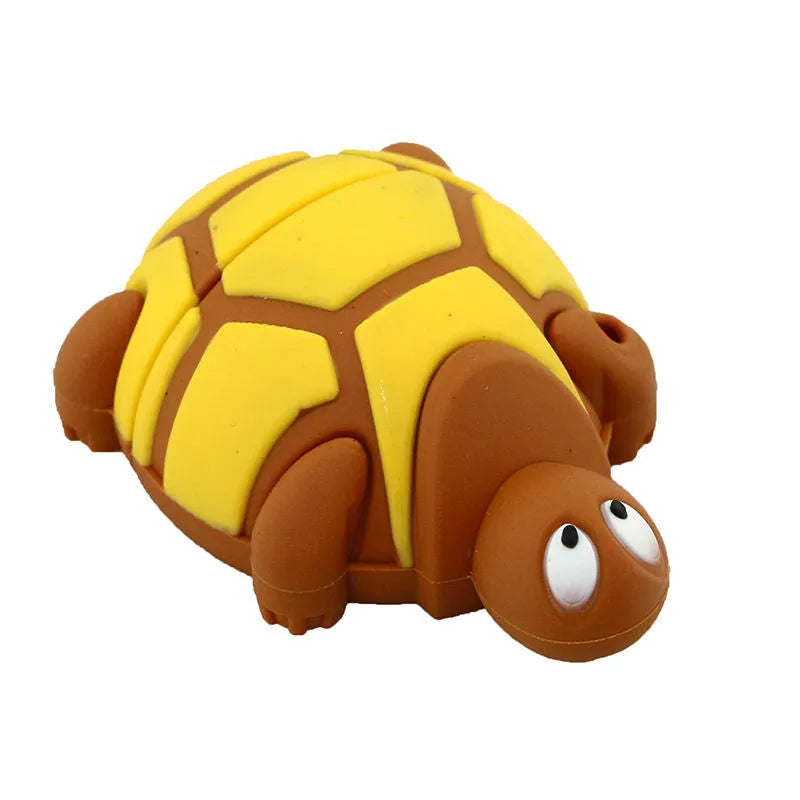 Creative Cartoon Turtle USB Flash Drive in green plastic casing with USB connector exposed