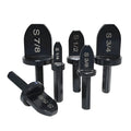 Six-piece electric tube expander set in stainless steel with black finish, sizes 7/8 to 1/4 inch, for copper pipe connection.