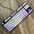 F-87 wired mechanical keyboard with USB Type-C, tea axis switches, white PBT keycaps and 14 colour options