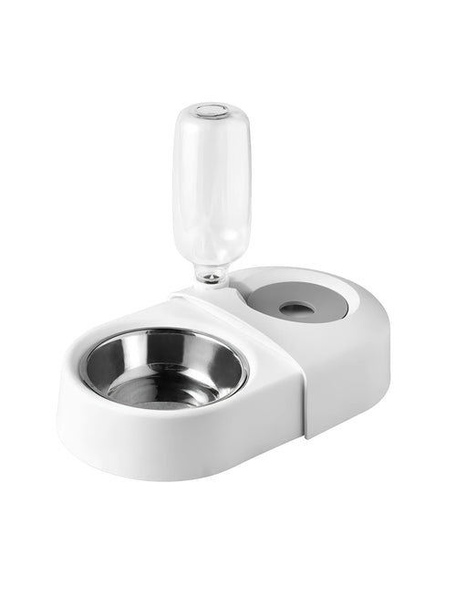 Anti-overturning plastic cat bowl in white for pet feeding