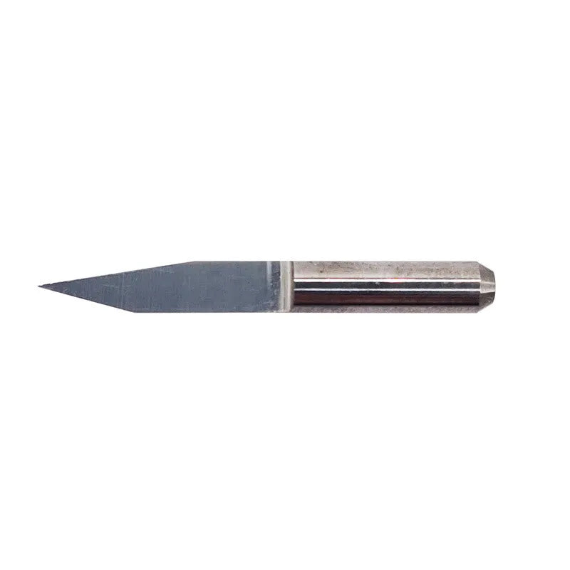 Ten tungsten steel flat milling cutters with 45 degree tips for acrylic engraving work
