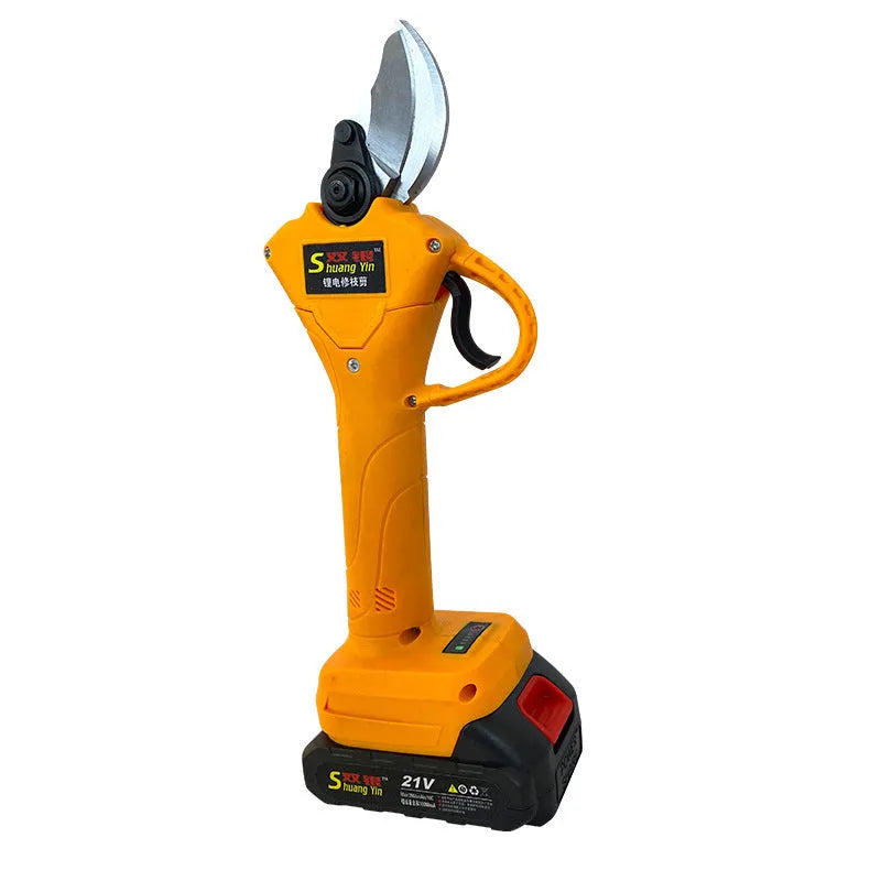 Handheld electric pruning shears for fruit tree branches with lithium battery pack