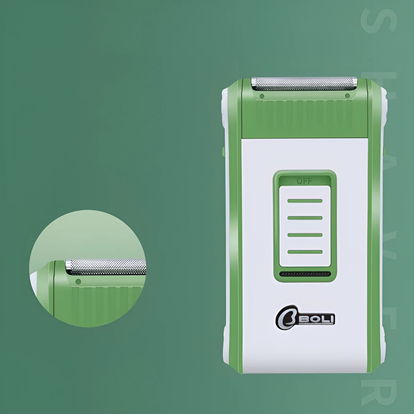 L2 model black reciprocating electric shaver with a double-layer net head on an ABS plastic body, shown with its AC power cable.