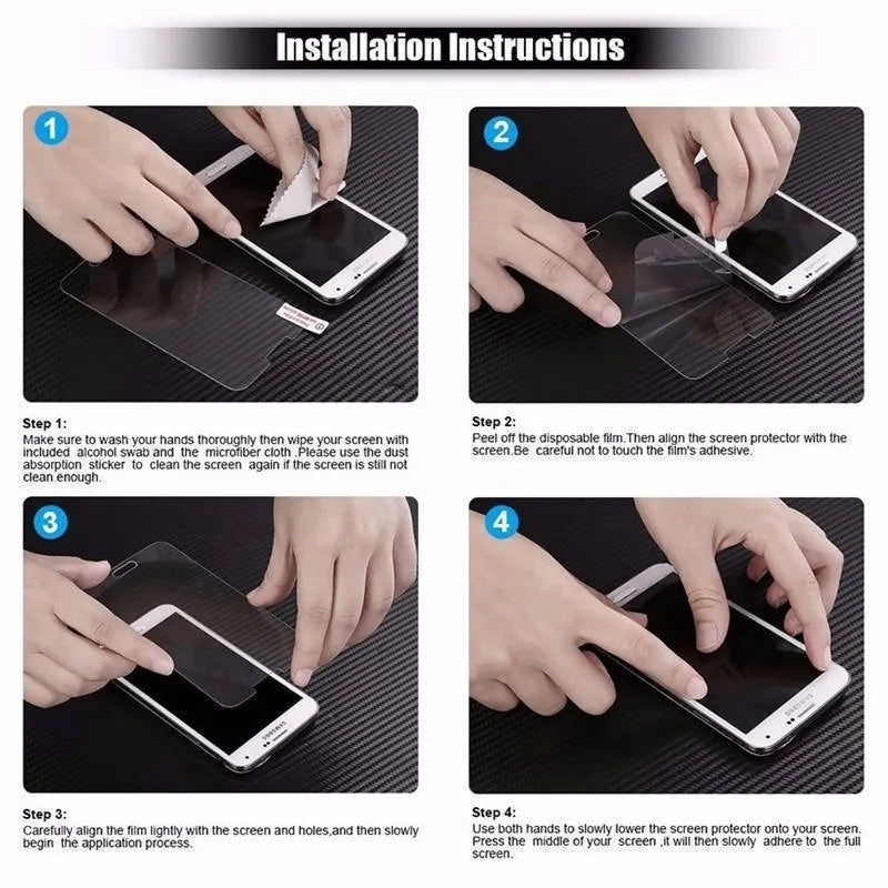 Soft PET film mobile phone screen protector with anti-scratch surface and electrostatic adsorption, 2 pack