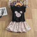 Baby girl dress outfit set for toddlers in pink, black, or white, sizes 2T to 6T.