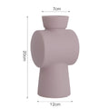Nordic Morandi style hammer-shaped ceramic vase with colour glaze in beige, brown, or purple.