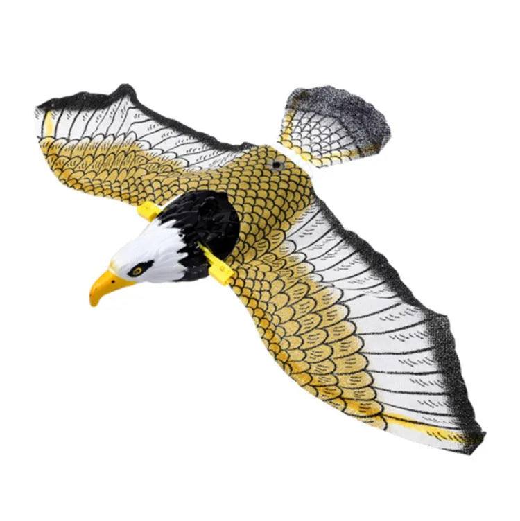 Plastic simulation bird cat toy hanging from ceiling with rotating mechanism, 25cm or 43cm variant