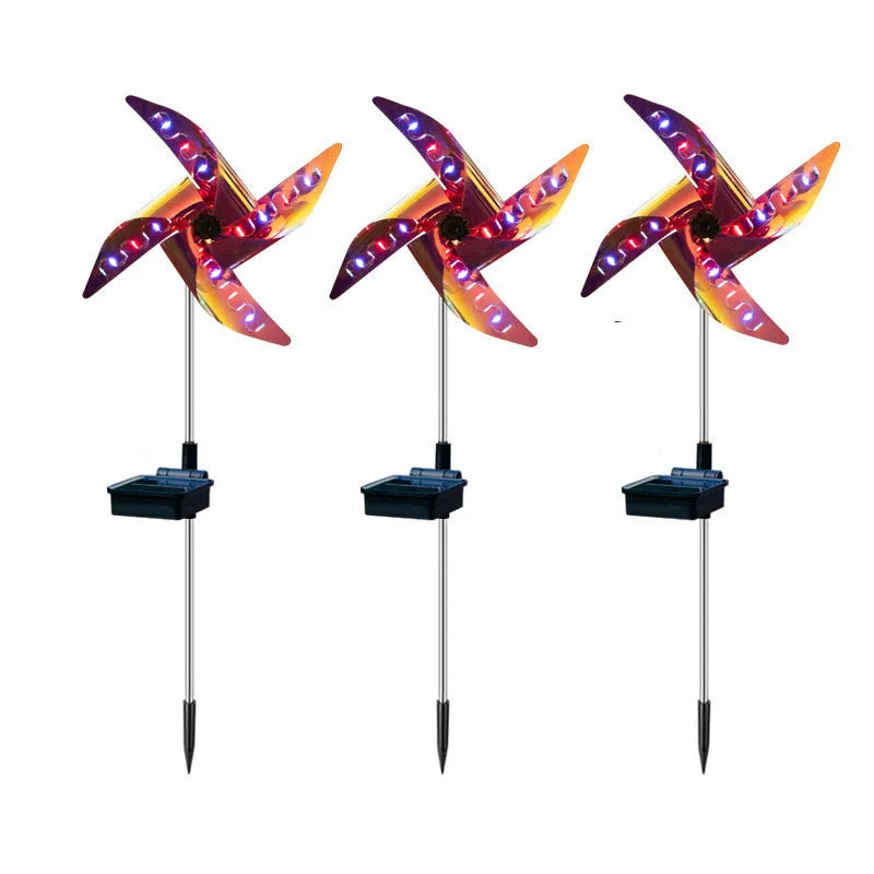 Solar windmill garden light with 32 LEDs, rotating windmill design and built-in solar panel for outdoor decoration