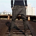 Men's black jogger sweatpants with loose fit and tapered leg design