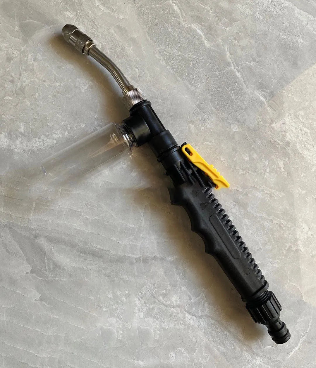 Stainless steel foam cleaning gun with copper tip and plastic handle, multiple length extensions for car wash and garden watering