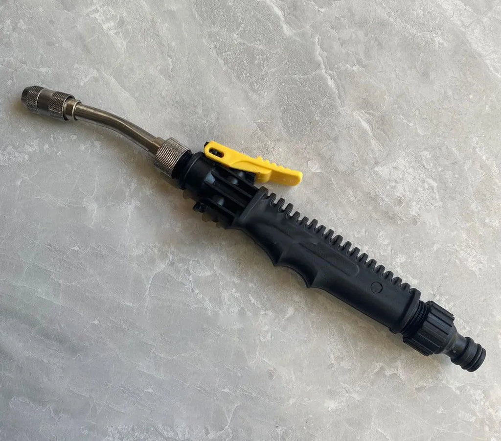 Stainless steel foam cleaning gun with copper tip and plastic handle, multiple length extensions for car wash and garden watering