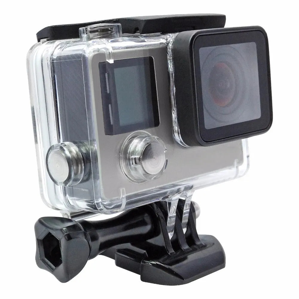 GoPro Hero waterproof housing case in transparent black colour for underwater camera protection