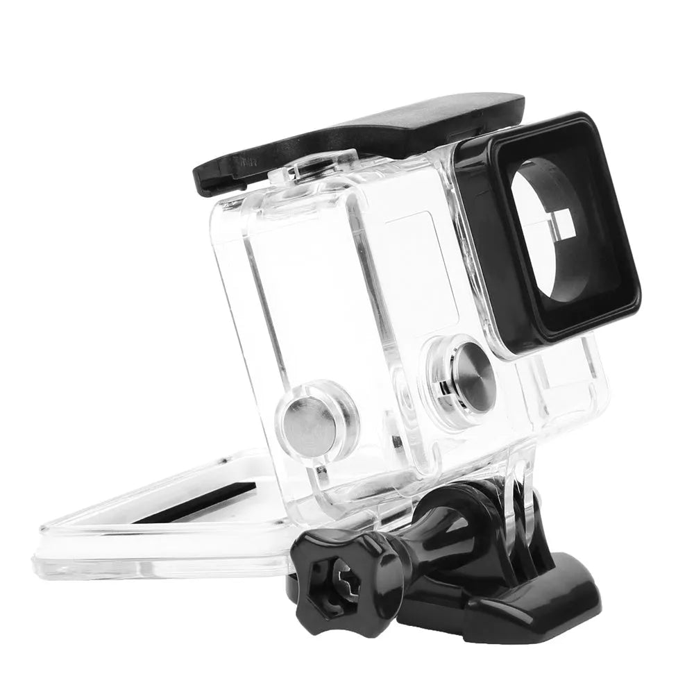 GoPro Hero waterproof housing case in transparent black colour for underwater camera protection