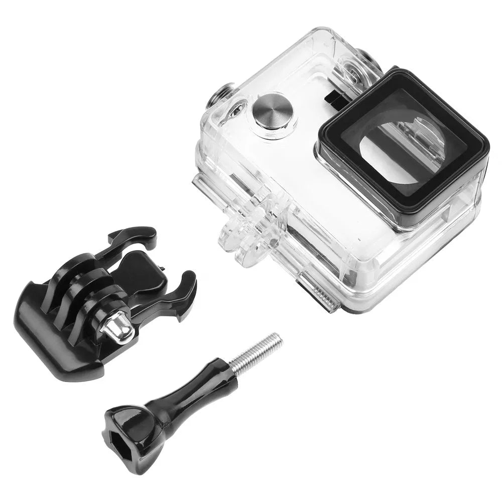 GoPro Hero waterproof housing case in transparent black colour for underwater camera protection