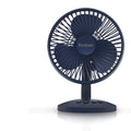 Shaking head small desktop fan, USB power, plastic blades, piano button switch, blue navy blue or pink