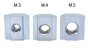 Ideaformer metal T-Nut slider for 2020 aluminium profile with M3 M4 M5 threads