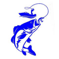 Waterproof fishing car sticker in black PET material on a car panel