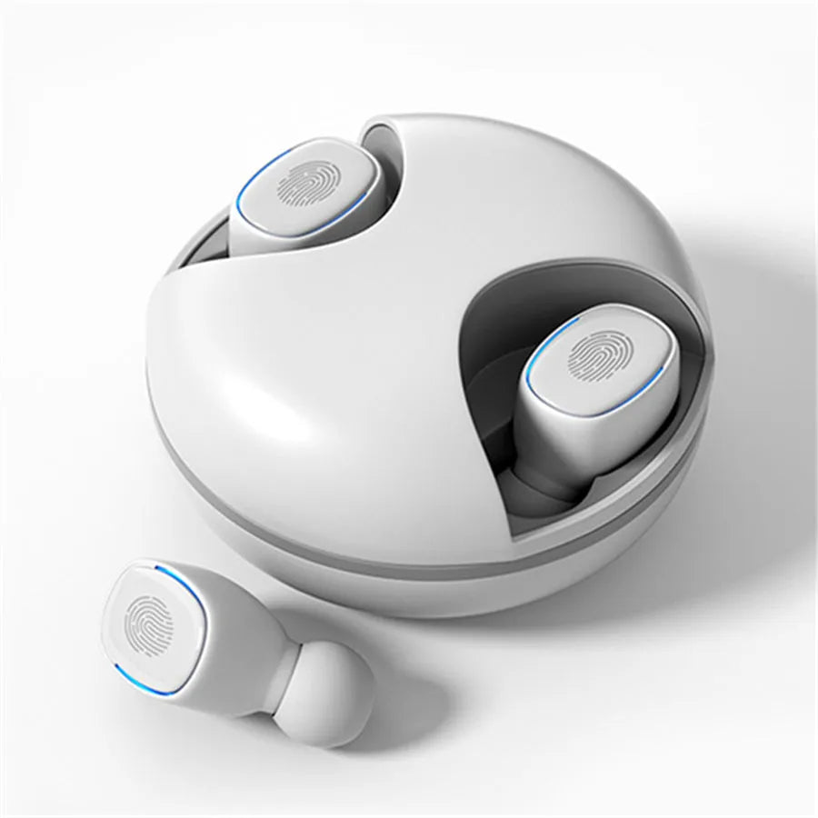 Private Mode Binaural Wireless Bluetooth Headset in Black with battery display and earplug design
