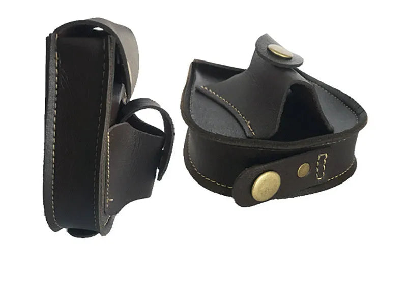 Slingshot leather belt bag with steel balls for outdoor hunting use