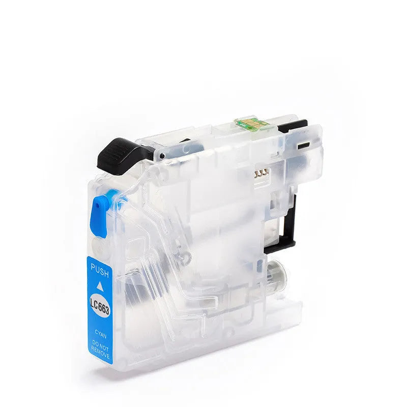 Compatible Brother printer refill cartridges set with LC663 LC665 LC669 in black cyan magenta yellow and 100ml ink bottle