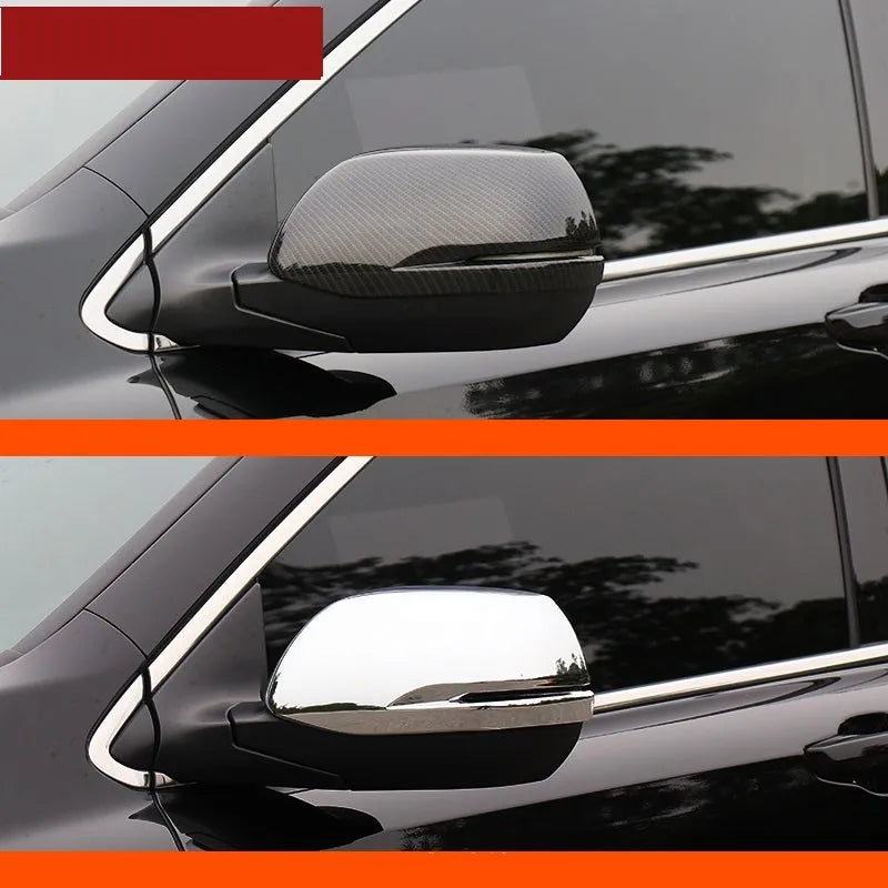 Two-piece ABS rear view mirror cover set for 2017-2019 Honda CR-V in black or silver.