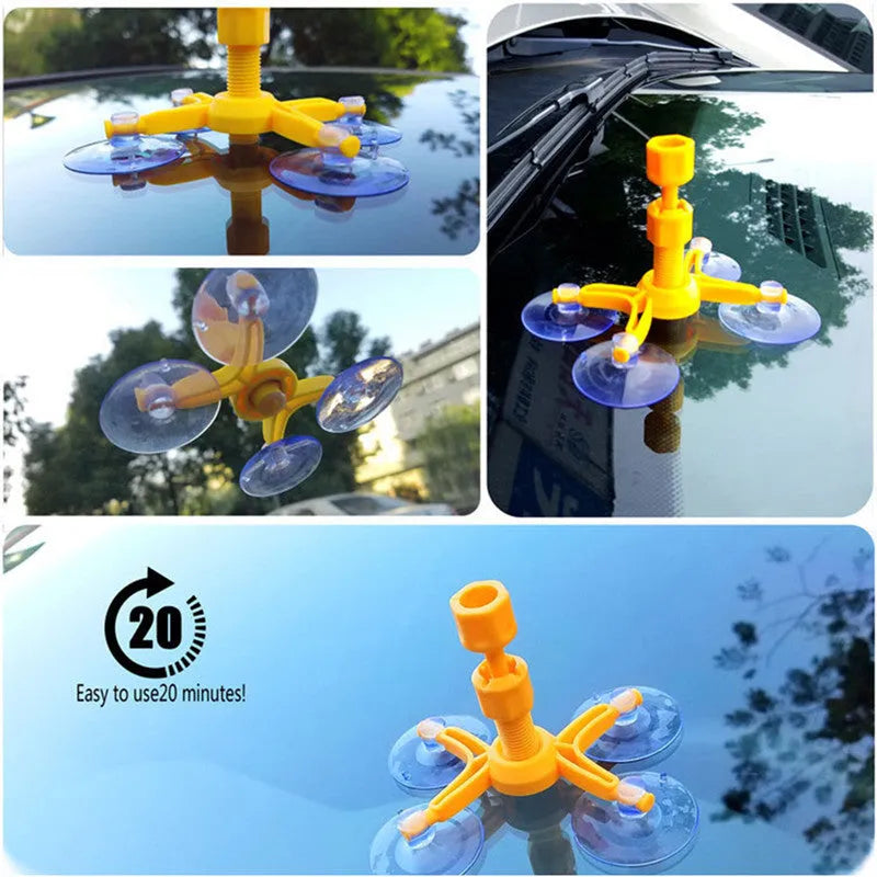 2ml yellow auto glass repair fluid bottle with broken glass corrector for windshield crack repair