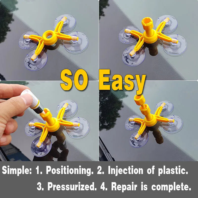 2ml yellow auto glass repair fluid bottle with broken glass corrector for windshield crack repair