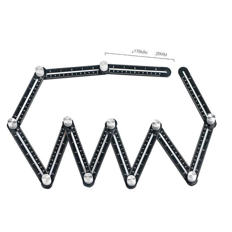 Six-fold aluminium alloy plastic folding ruler with perforated holes in multiple colour style options