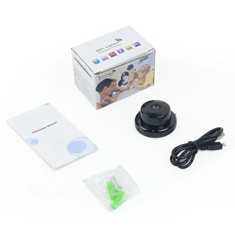Black home wifi camera HD 1080p non-light night vision USB powered 90x60x60mm