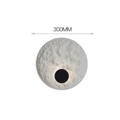 White modern iron wall lamp shown in 300mm and 500mm size options for bedside use.