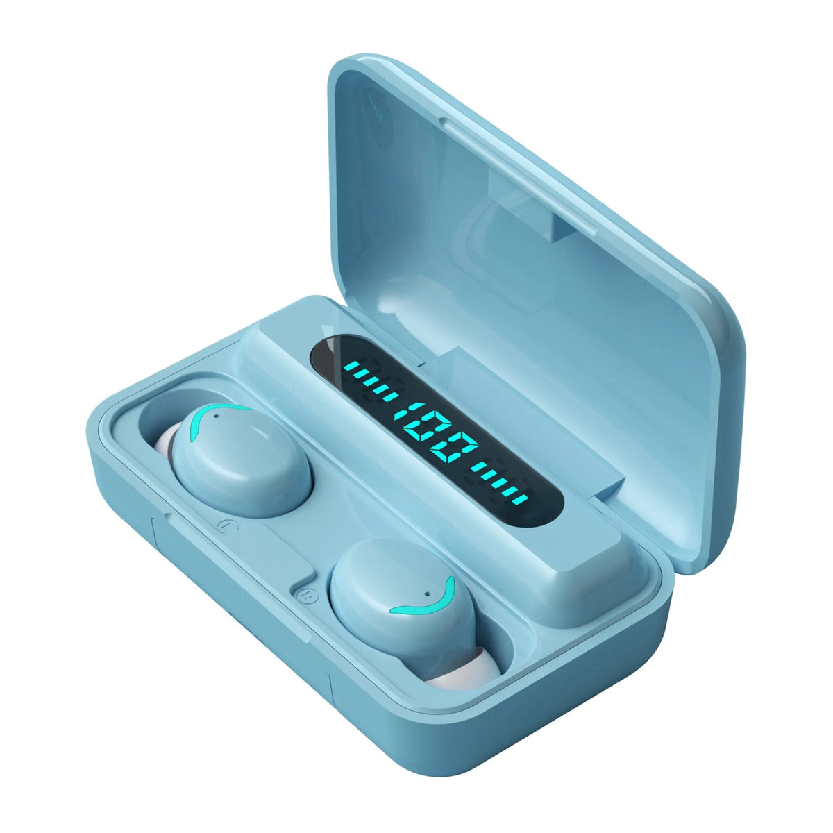 Wireless Bluetooth headset with battery display in six colours for calls and music
